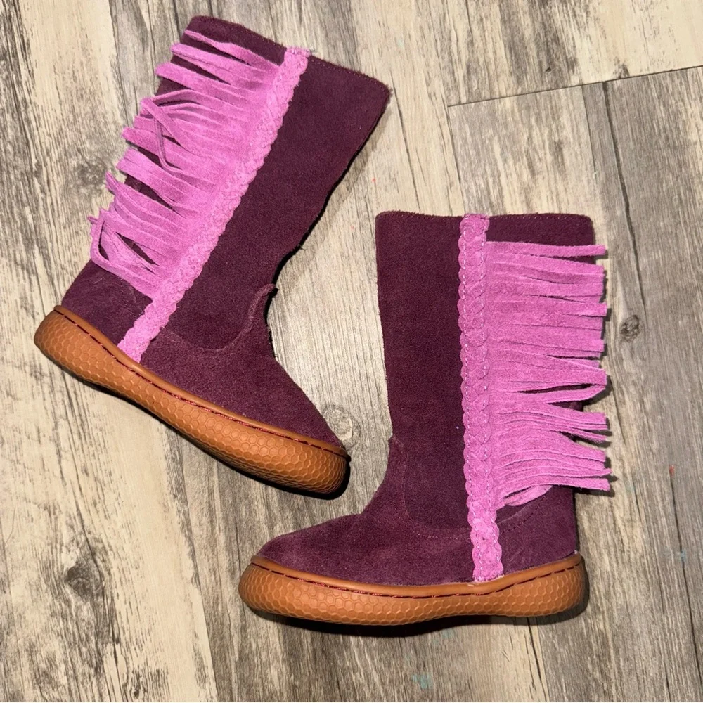 Livie & Luca Purple Fringe Kids Boots